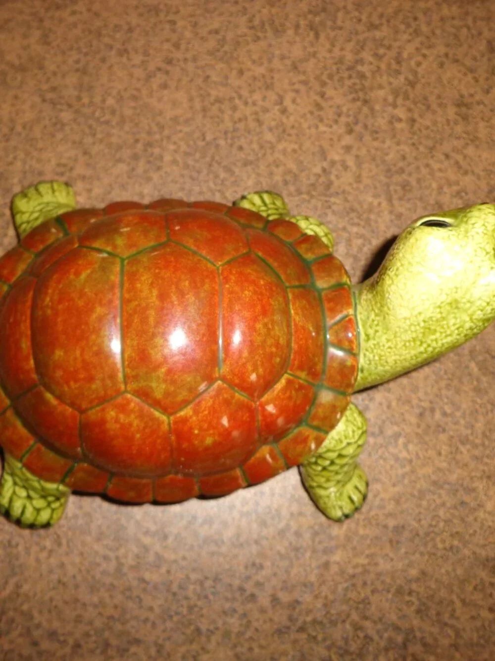 Ceramic Turtle Glazed Brown/Green